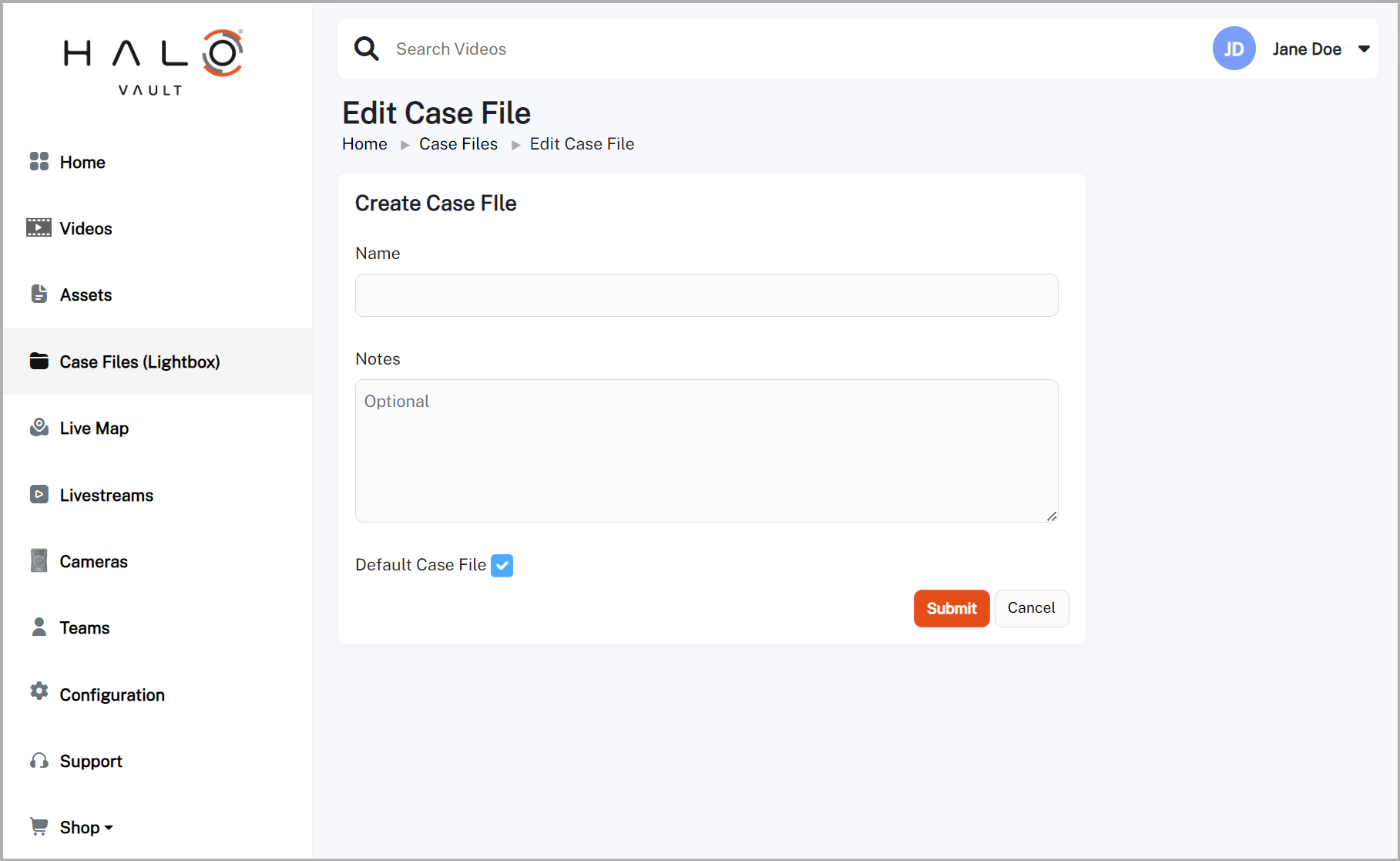 Creating case files