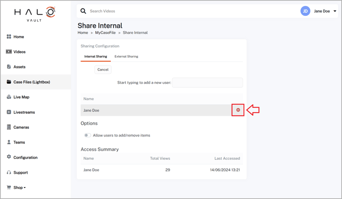 Vault-CaseFilesPage-SharingInternally-RemoveUser