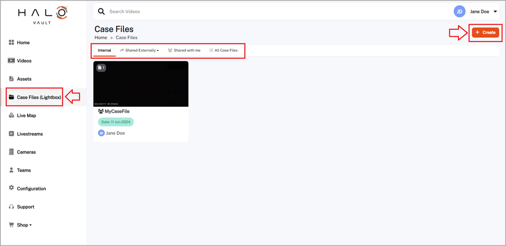 Case Filemenu Creating case files